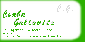 csaba gallovits business card